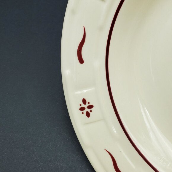 Longaberger Woven Traditions Red Rim Soup Bowls Paprika Rimmed Salad Pasta Bowls - Picture 6 of 8